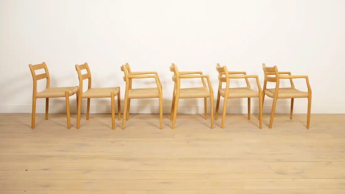 6 x dining chairs | Niels Otto Møller | Model 84 & 67 | Oak | Restored