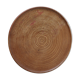 1950s wooden circular flat bowl plate pink beech