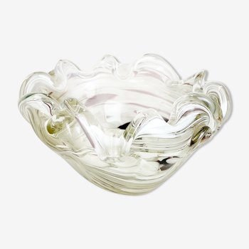 Murano Glass 1,1kg "FLORAL" Bowl Element Shell Ashtray Murano, Italy 1970s