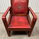 Pair of Moroccan leather armchairs from the 50s