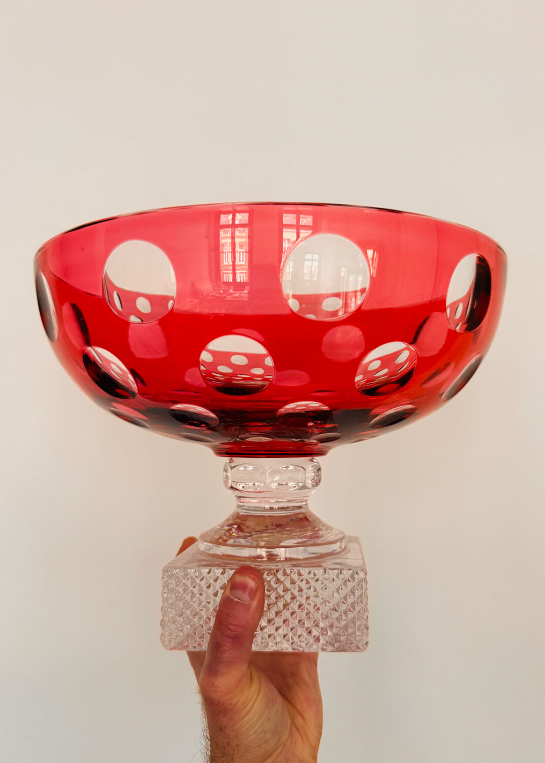 Large crystal bowl on a pedestal from Paris