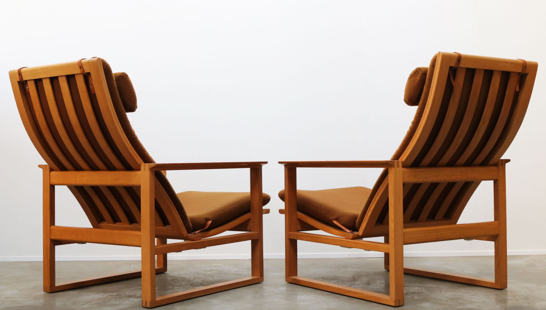 Fauteuils modèle 2254  avec ottomanes par Børge Mogensen pour Fredericia