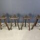 Mid century brutalist bar stools - set of 4, 1960s