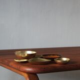 Vintage brass & enameled plates, set of 6