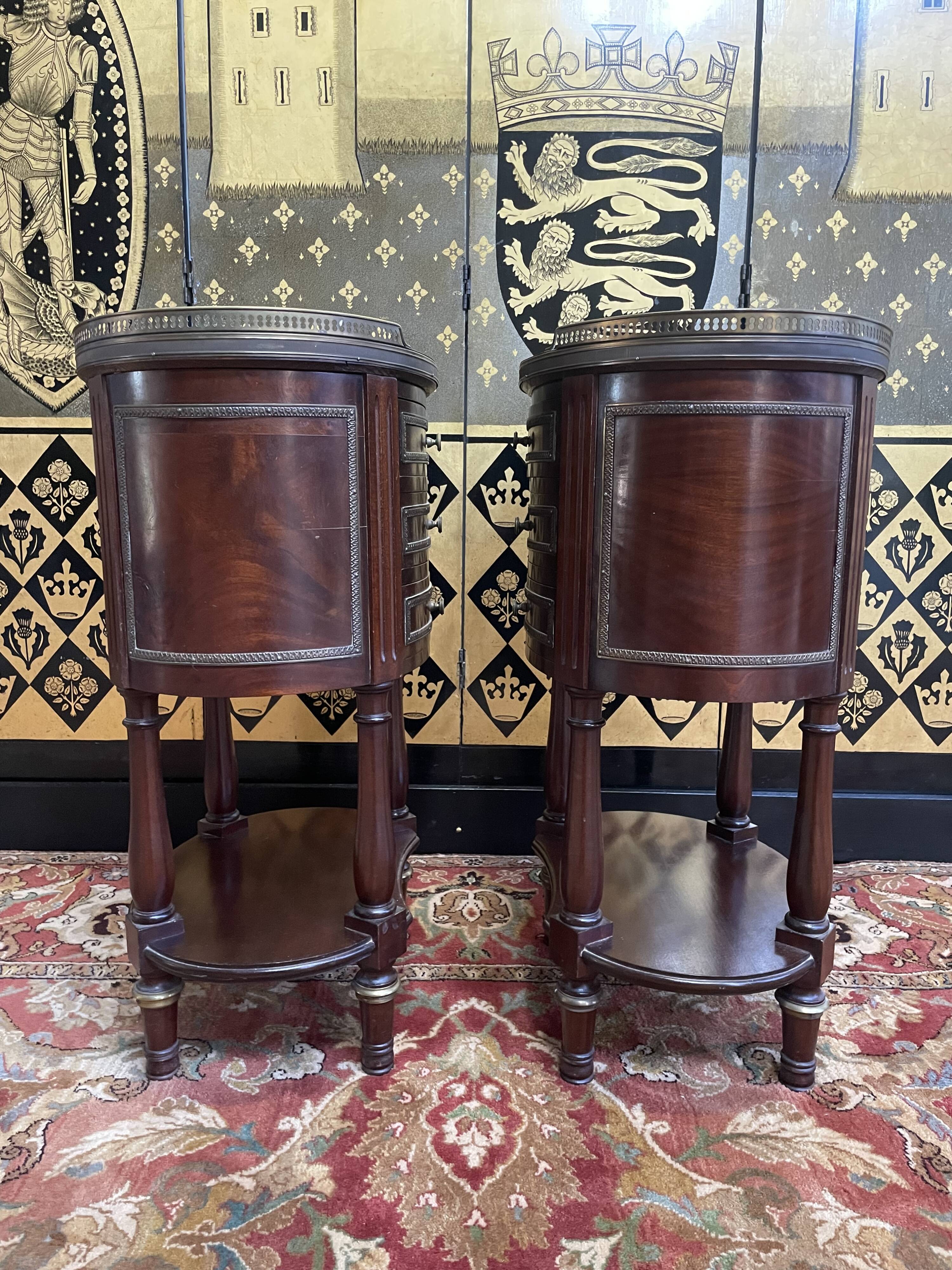 Pair of Louis XVI style bedside tables