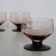 Set de 11 coupes à pied rose, vintage, 1950, mid century