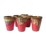 6 glazed ceramic glasses