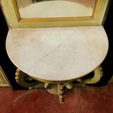 Napoleon III style mirror and woodwork console in 19th century patinated wood