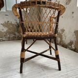 Popular rope, wicker and wood chair