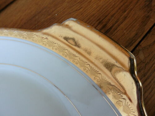 Limoges porcelain dessert dish by A.Blin vintage Vierzon décor