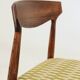 Set 2 Dining Chairs Solid Wood Ash Green Jacquard Fabric