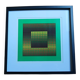 Tableau Op Art Victor Vasarely - Vintage Screen Print from the 70s Framed