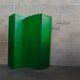 Bohemian wooden screen green bottle year 60s