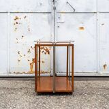 Wooden and chrome-plated metal bar cart, 1950s