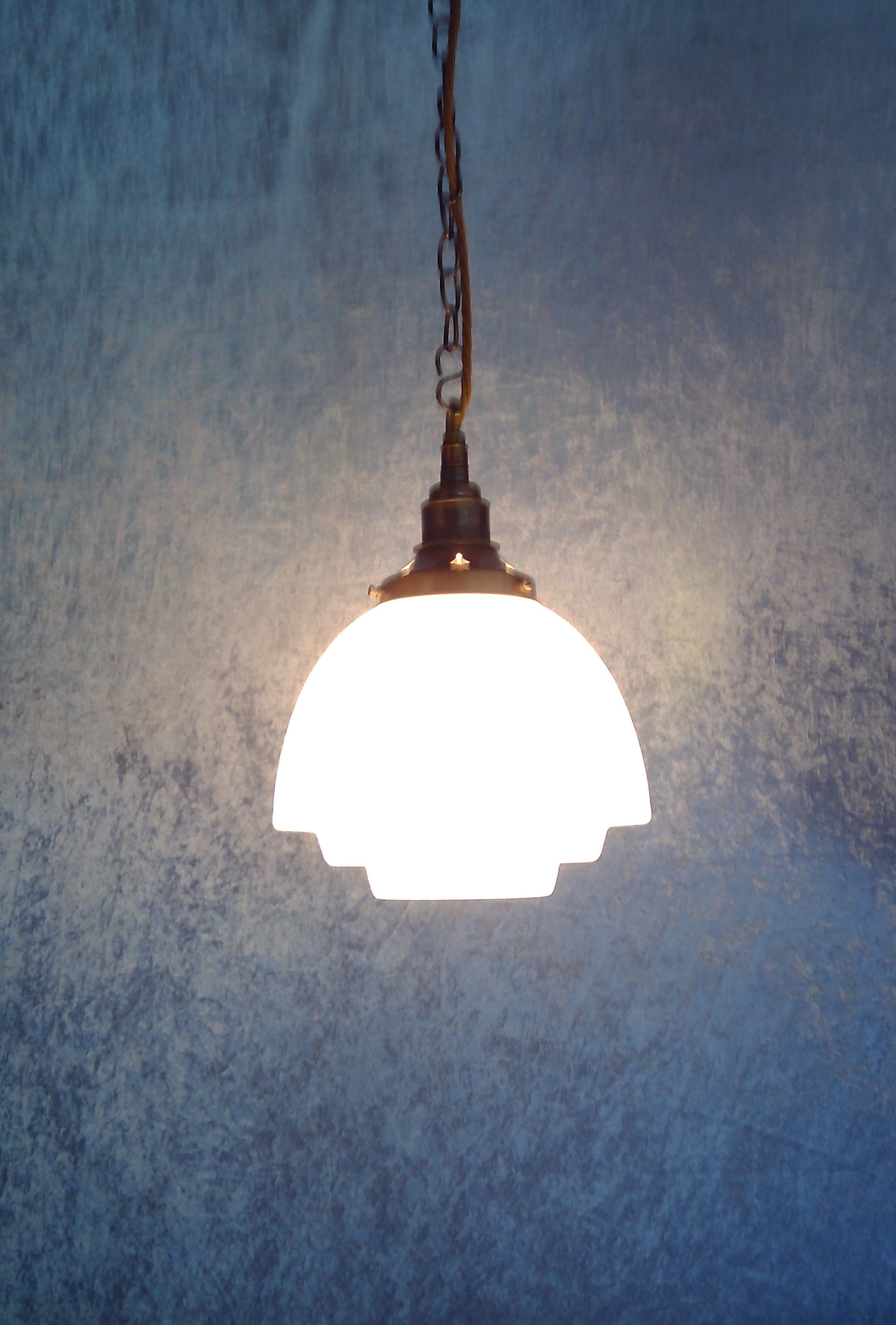 Art Deco opaline hanging lamp