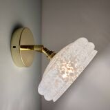 Vintage white CLichy glass lampshade wall light