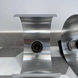 Pair of Space Age brushed metal wall lights