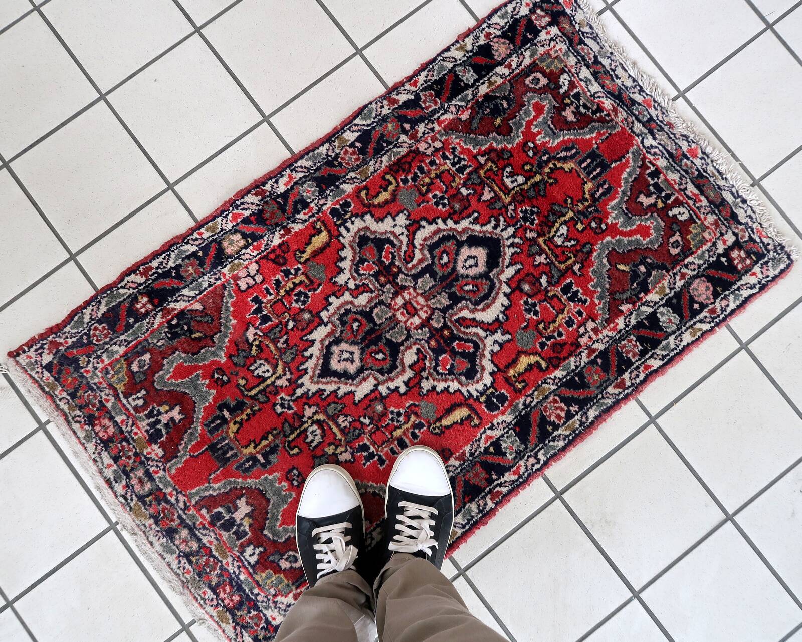 Tapis vintage fait main Hamadan – 67 cm x 111 cm - 1C966