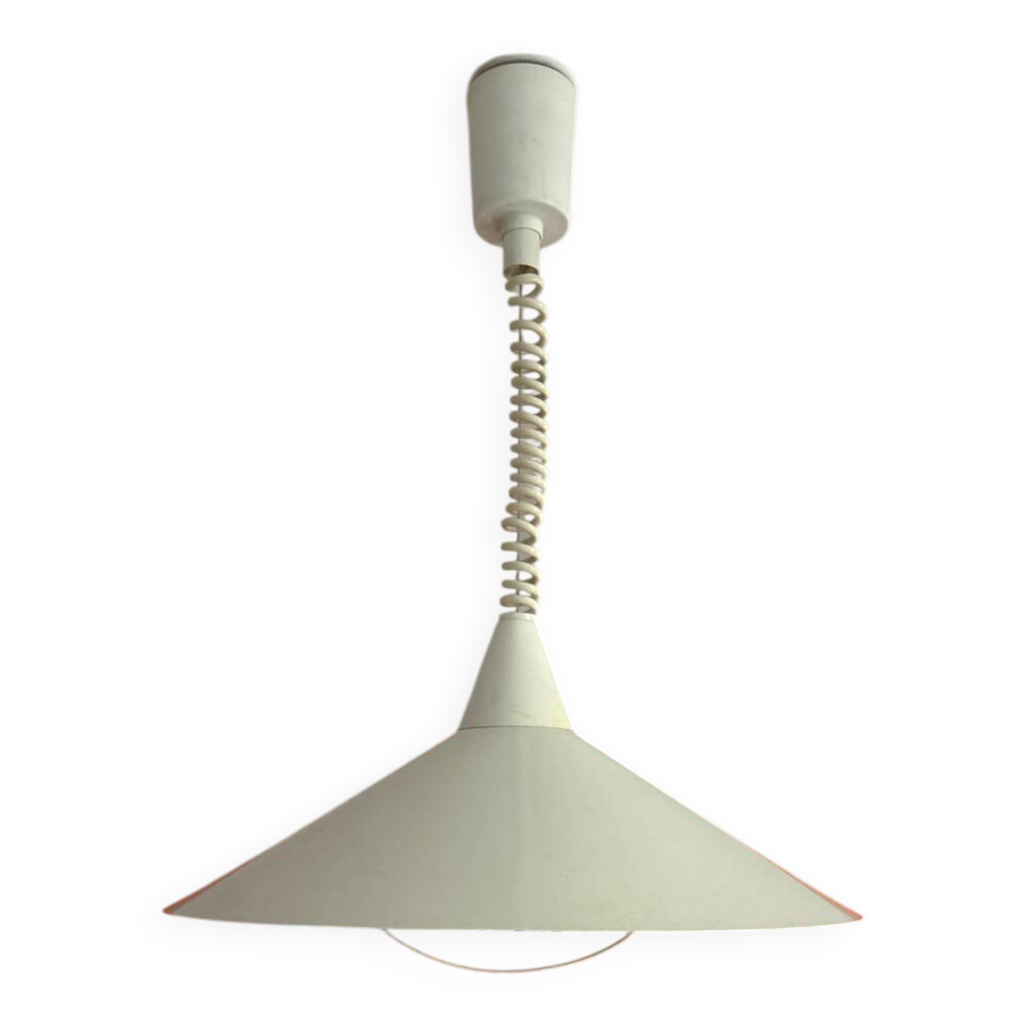 Set of 2 white metal pendant lights