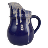 Stoneware (ceramic) pitcher Puisaye signed Pointu
