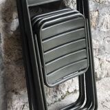 Set of 4 folding military chairs stamped Verhaeghe