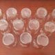 Set of 12 glasses decorations relief white and golden edging - vintage