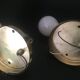 Pair of wall lamps iridescent glass shape of shells support brass XXth century