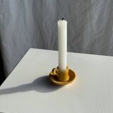 Bougeoir jaune, poterie Massucco Aubagne