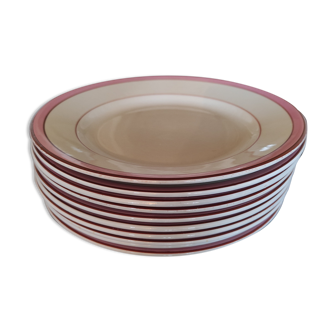 10 assiettes à dessert anciennes KG Lunéville