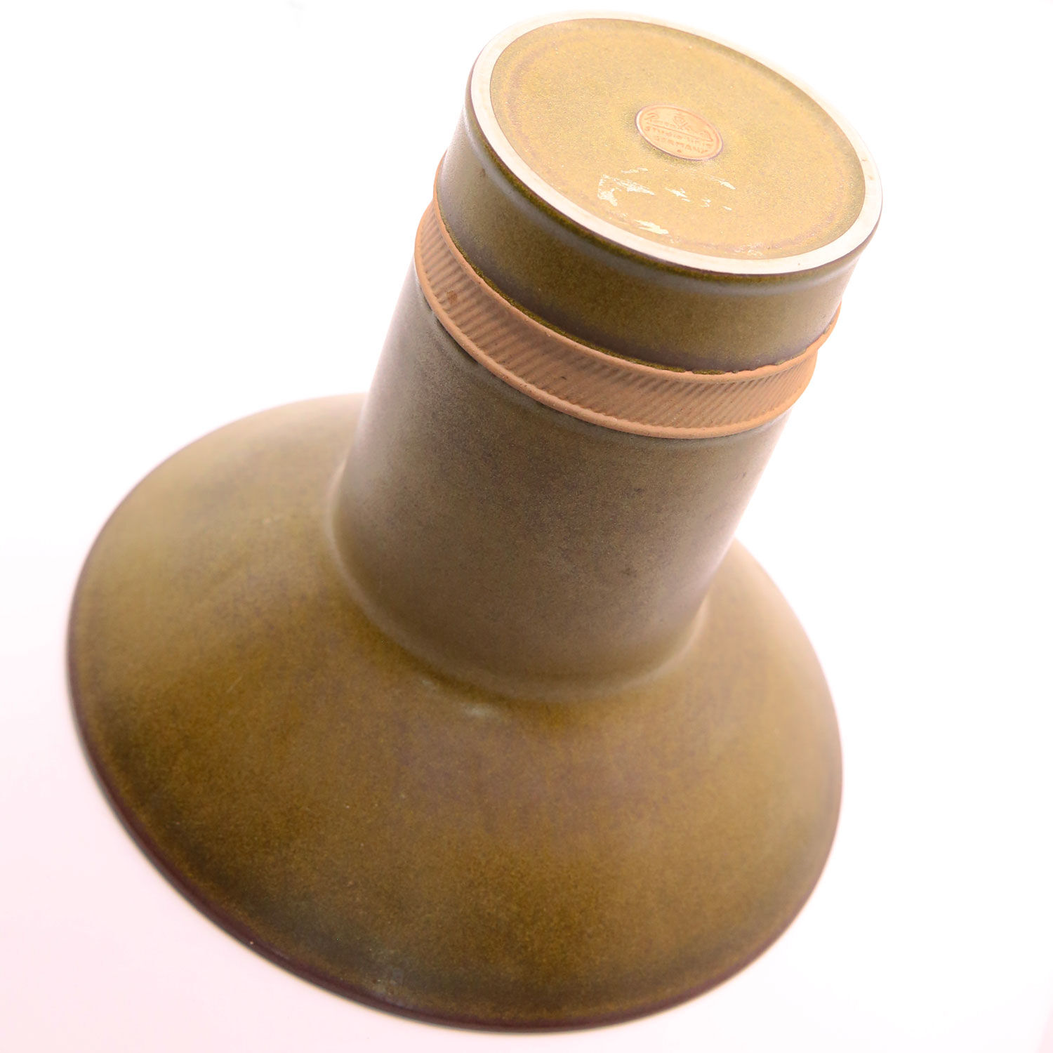 Vase corolle en grès vert olive des Sixties de Rosenthal Studio Linie