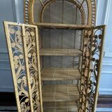 Rattan library shelves