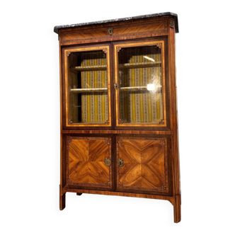 Louis XVI Marquetry Showcase XVIII Eme Century