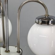 1930s Czech Art Deco Chandelier with Three Opaline Glass Globes