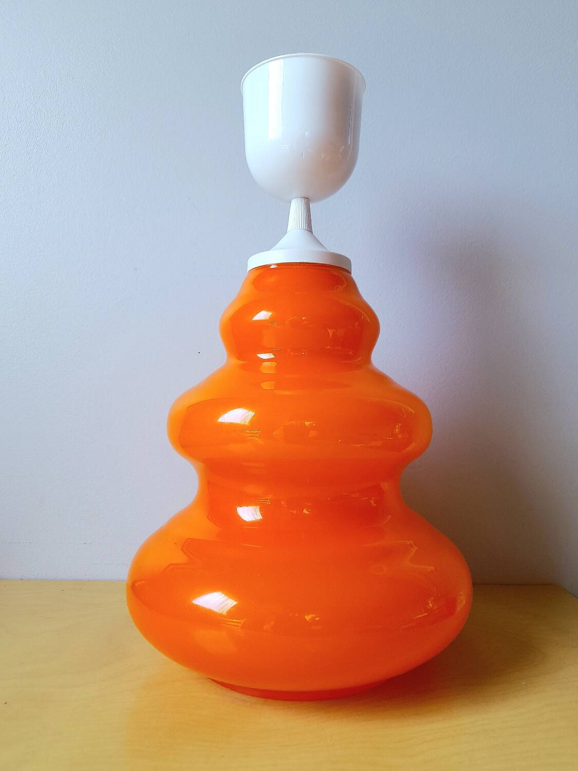 70s orange opaline pendant light
