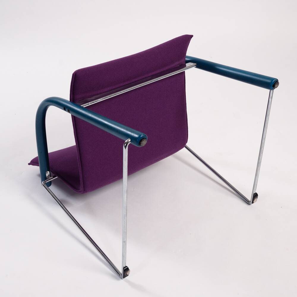 Fauteuil lounge Thonet Wulf Schneider s320 en laine violette, années 1980