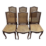 Set of 6 Louis XV style cane chairs