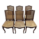 Suite de 6 chaises de style Louis XV en cannage
