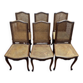 Set of 6 Louis XV style cane chairs