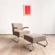 Fauteuil et ottoman Thonet 411 Bauhaus en tissu bouclé