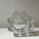 Frosted glass candle holder stylised in the shape of a flower, 1970s design.