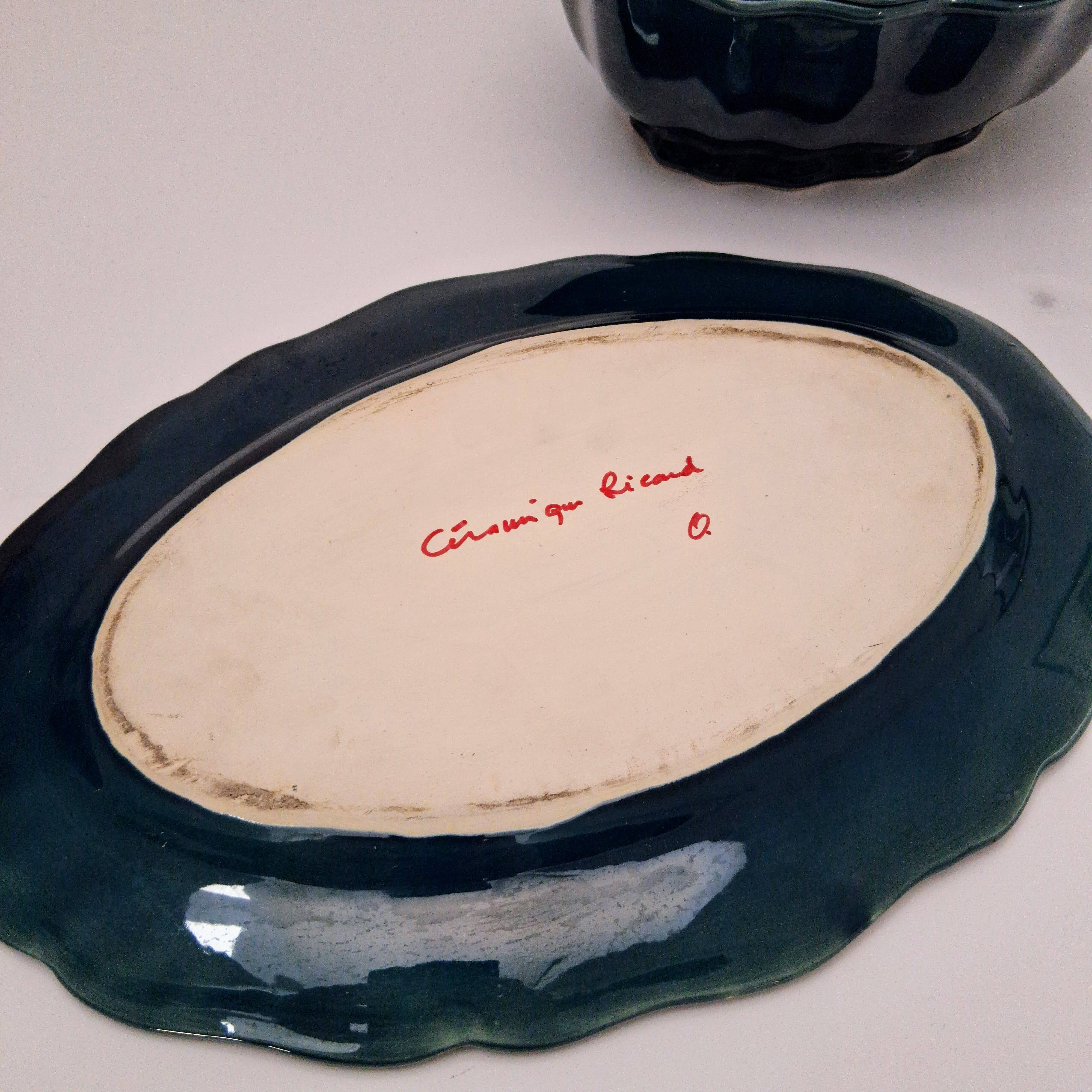 Tureen - Ceramic, Enamel, glossy cobalt blue glaze - 1970