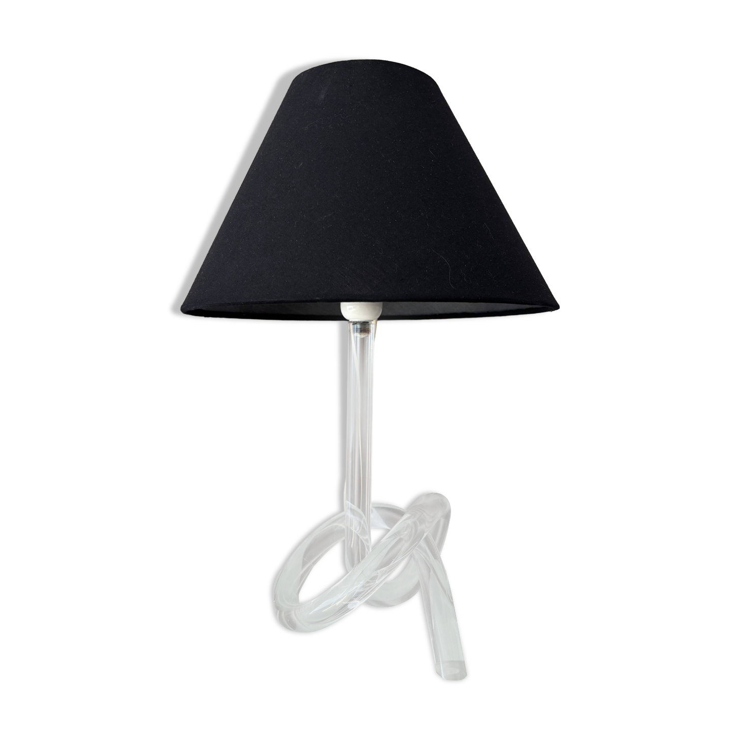 1970s Lucite Knot Table Lamp Attributed to Elaine Bscheider for Dorothy Tho