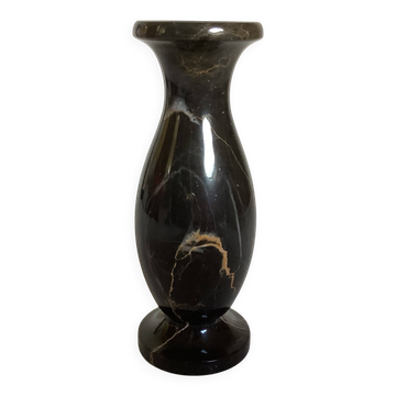 Small black veined marble vase