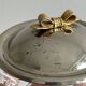 Small glass and metal sugar pot