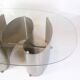 Table basse unique avec plateau en verre par Jørgen Flemmer des années 1980