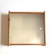 Wooden wall shelf with sliding mirror doors, 1970s