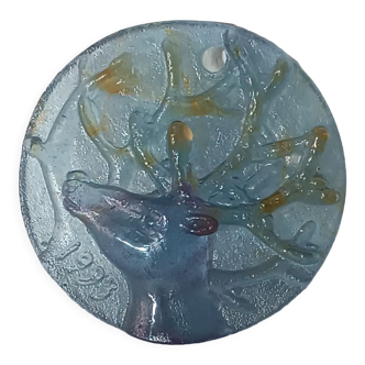 Medallion crystalware daum glass paste deer decor