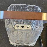 Hoya glacier glass ice bucket with tongs
