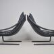 Set of Scandinavian lounge seats with leather cushions, 1970s