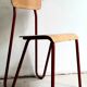 Rare pair of chairs in red tubular metal and wood  Vintage 1960